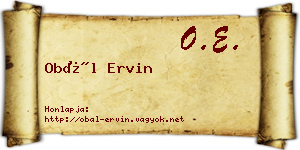 Obál Ervin névjegykártya